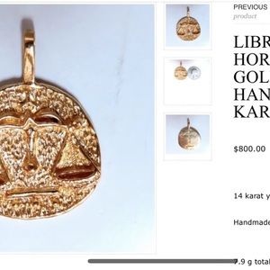 Zodiac solid 14k libra scale pendant